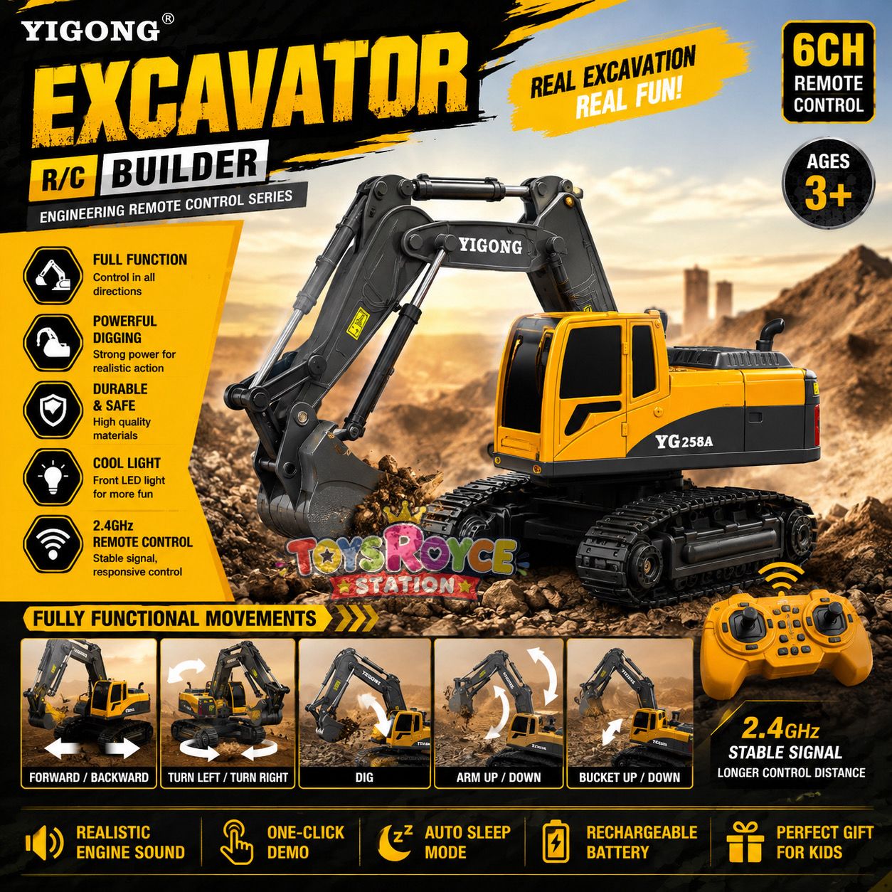 Excavator Extreme Builder RC for 3+